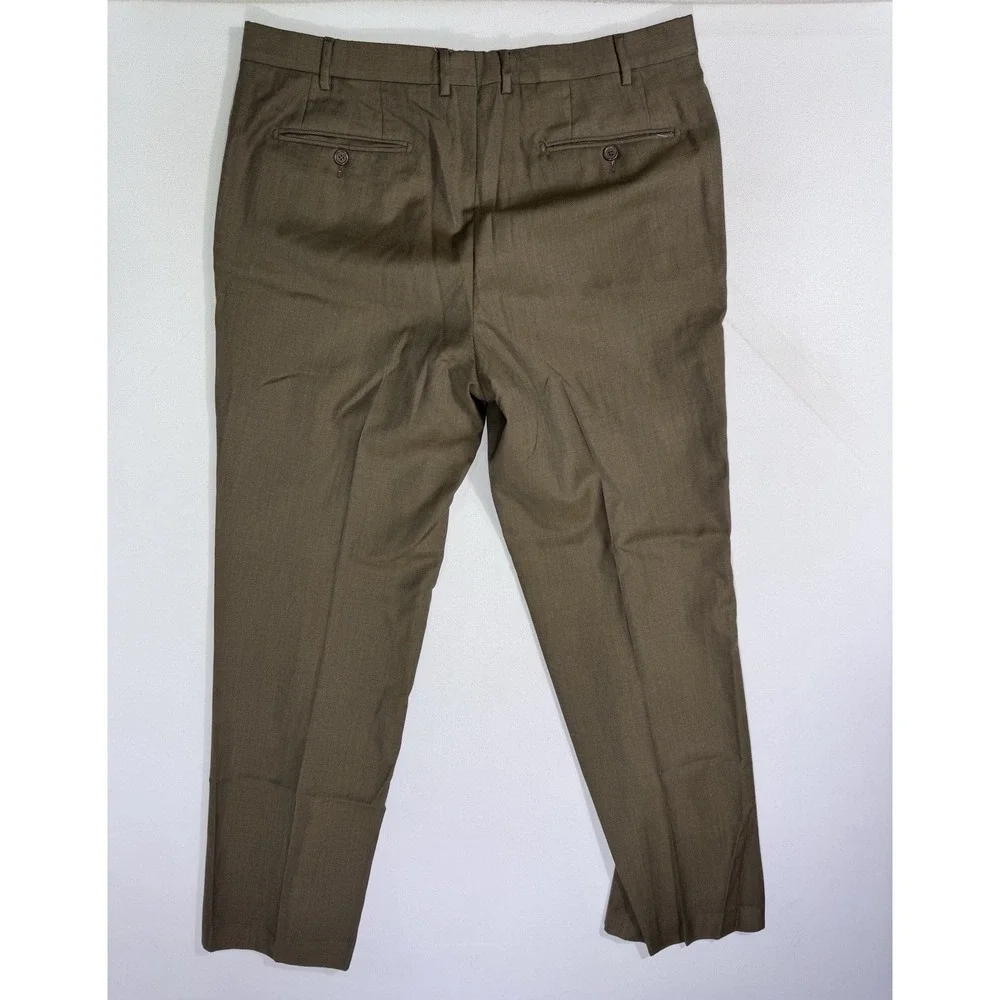 Santorelli Romeo Men’s 38 (37x30) Tobacco Wool Dress Pants Slacks Italy Luxury